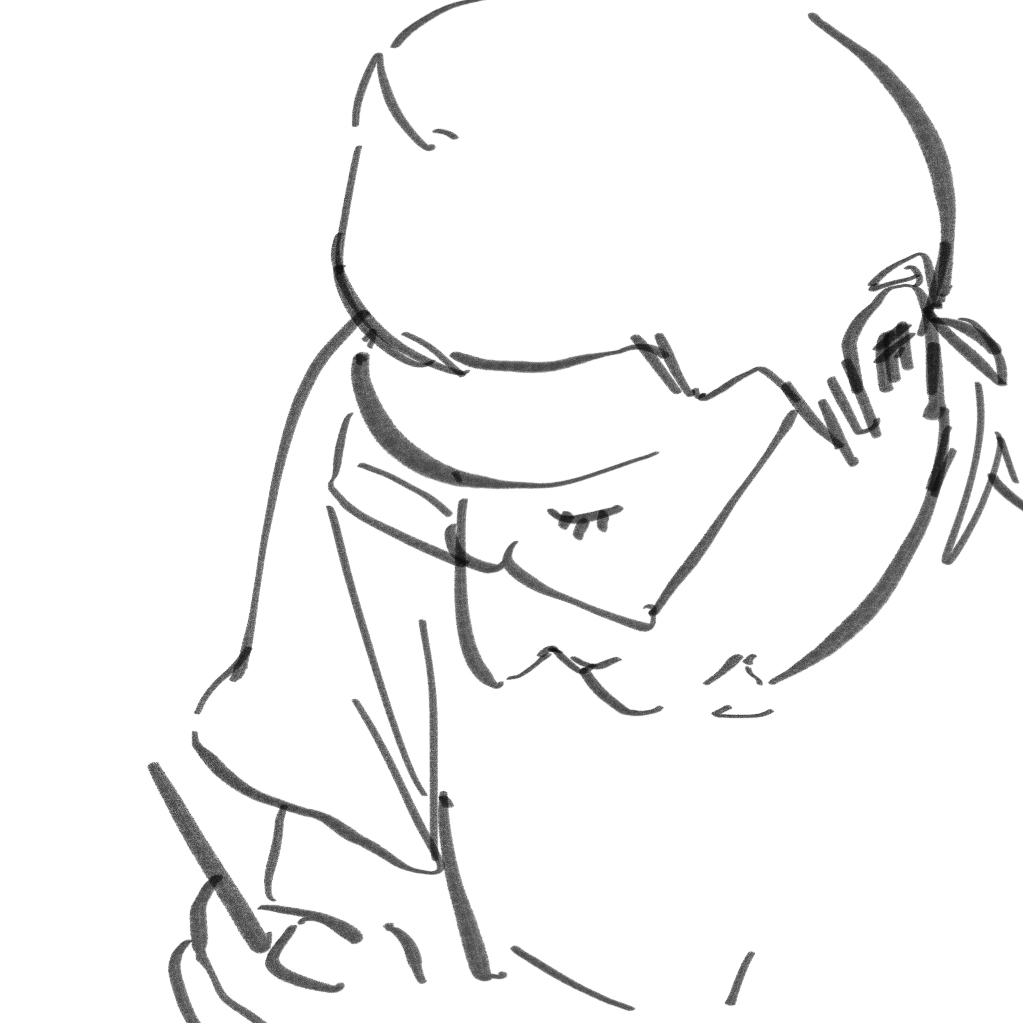 Drawing of Eric at work